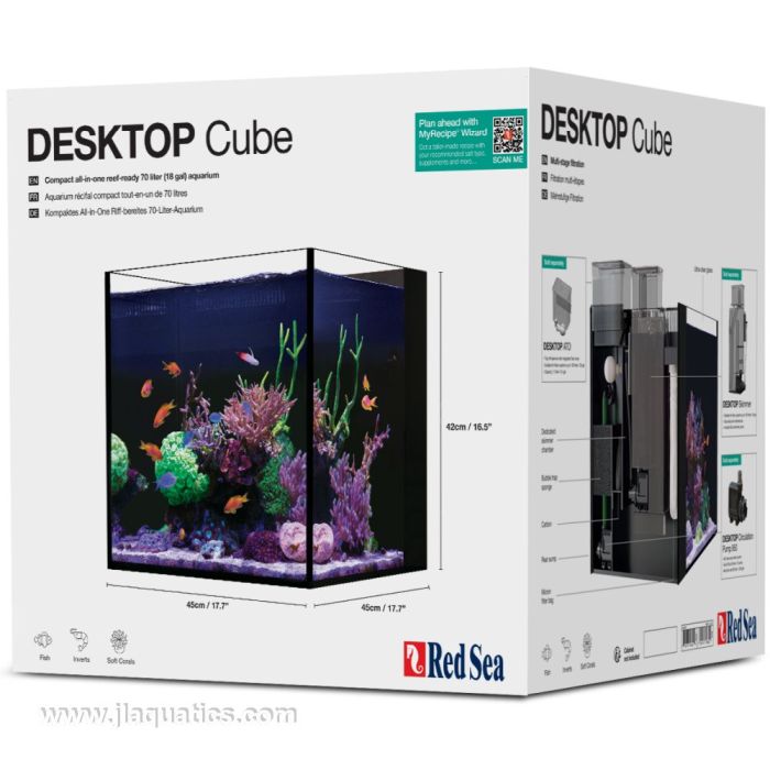 Red Sea Desktop Cube Aquarium with Black Cabinet