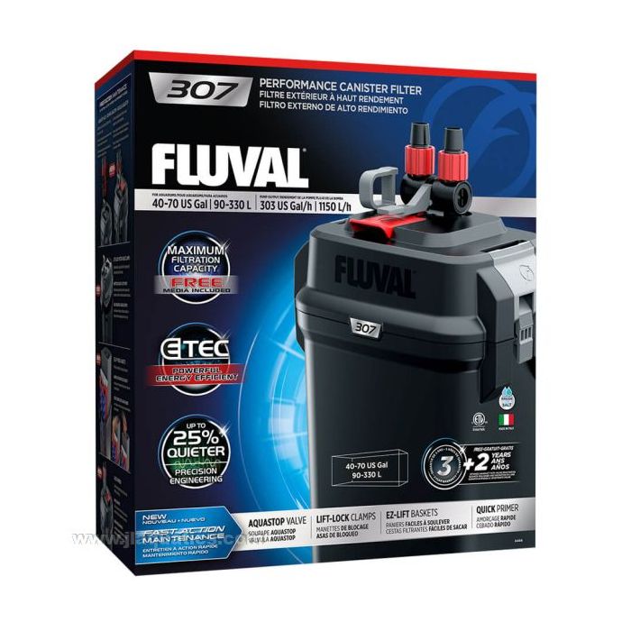 Hagen Fluval 307 Canister Filter in packaging for retail sale