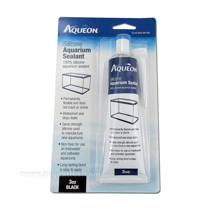 Aqueon Black Aquarium Silicone - 3 oz in retail packaging