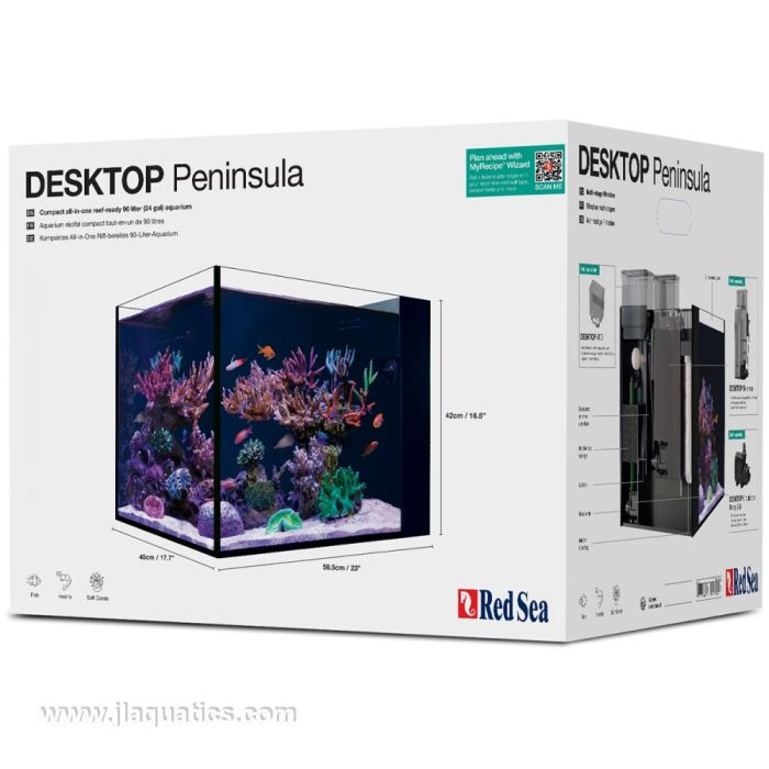 Red Sea Desktop Peninsula Aquarium with Black Cabinet