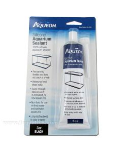 Aqueon Black Aquarium Silicone - 3 oz in retail packaging